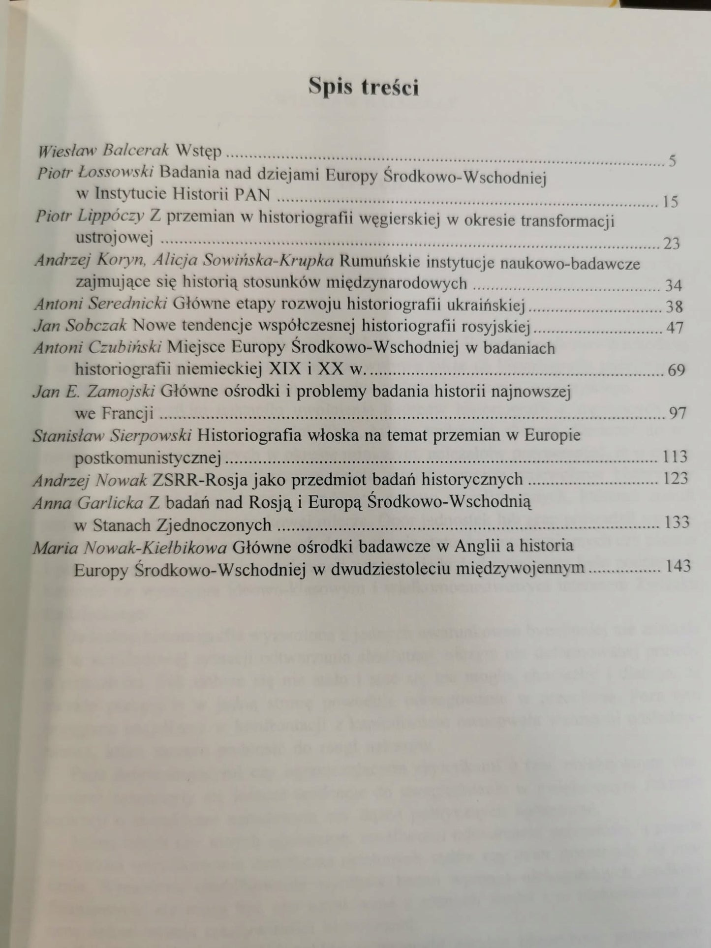 Powrót do historii, red. W. Balcerak