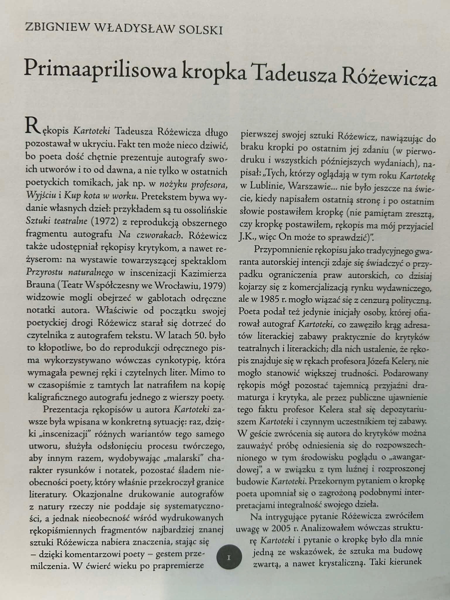 Kartoteka - Tadeusz Różewicz