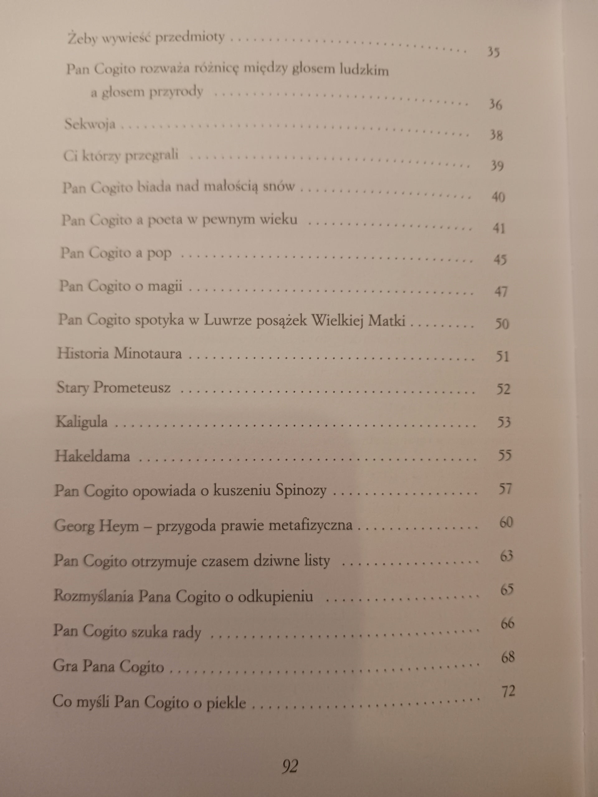Pan Cogito Zbigniew Herbert