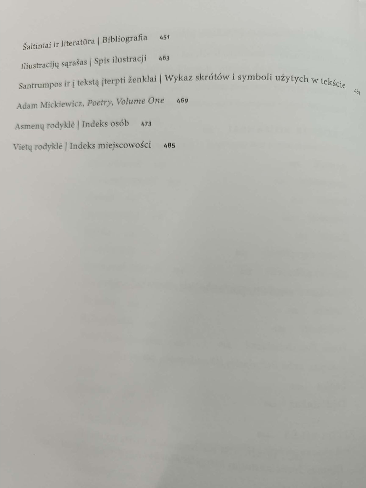 Poezye Adama Mickiewicza, Adomo Mickeviciaus Poezija T. 1