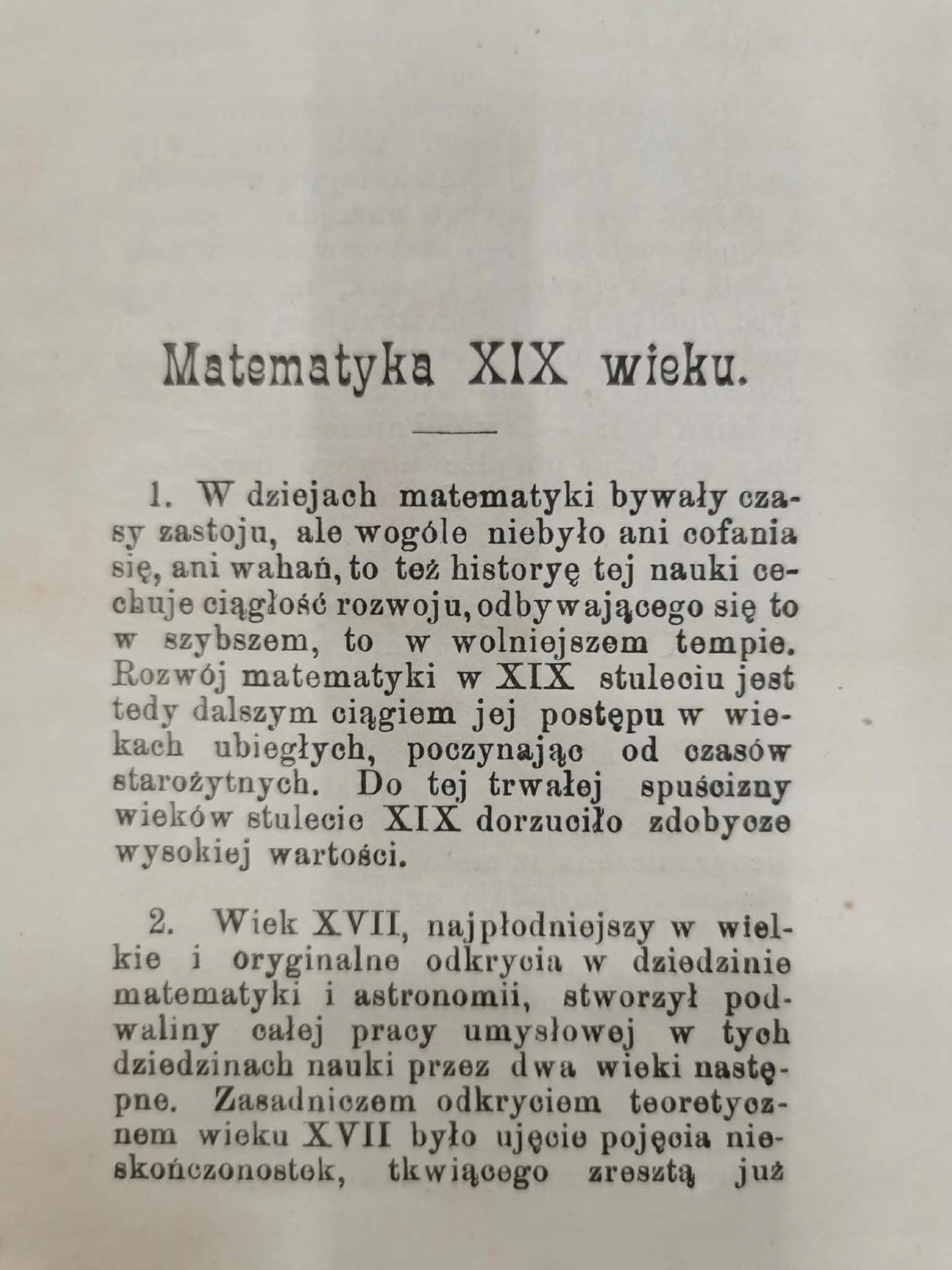 Matematyka XIX wieku, S. Dickstein [1901]