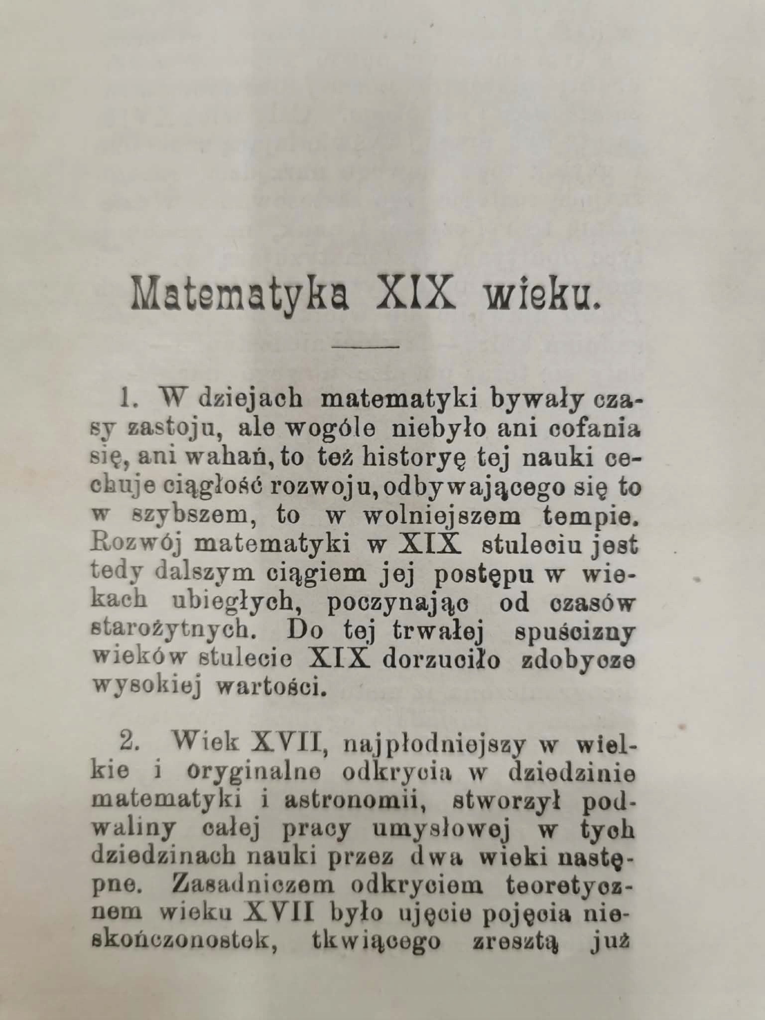 Matematyka XIX wieku, S. Dickstein [1901]