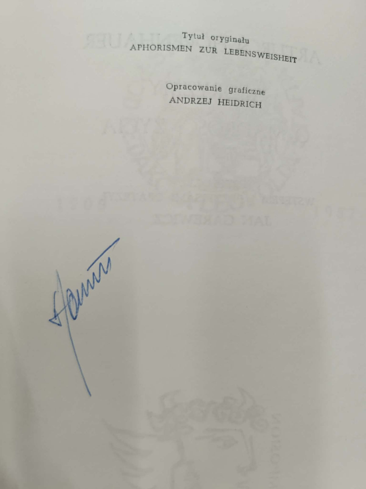 Artur Schopenhauer, Aforyzmy o mądrości życia, Czytelnik