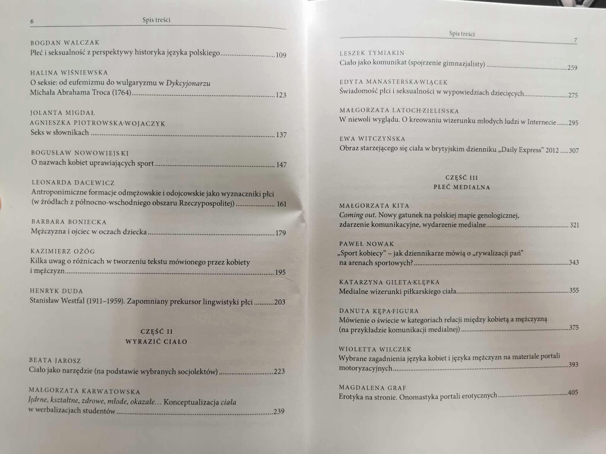 O płci, ciele i seksualności w języku i mediach /w kulturze i historii