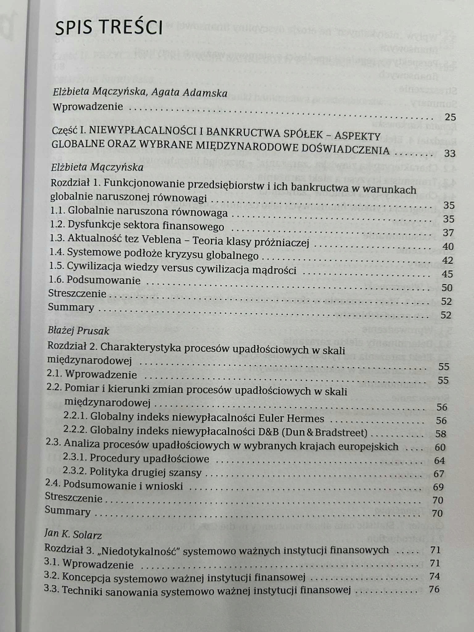 Upadłości, bankructwa i naprawa przedsiębiorstw. Wybrane zagadnienia