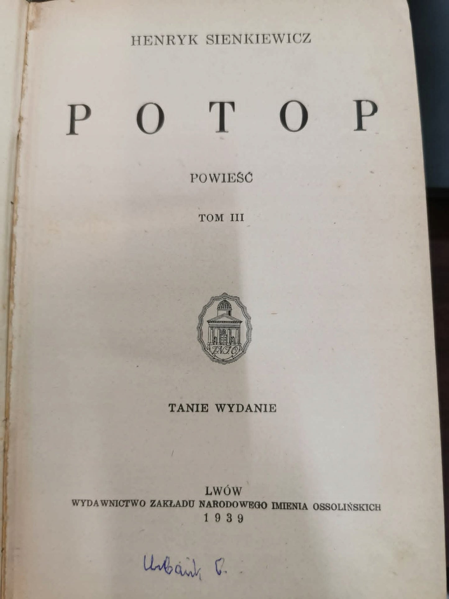 Potop [t. 3-6], Henryk Sienkiewicz [1939]