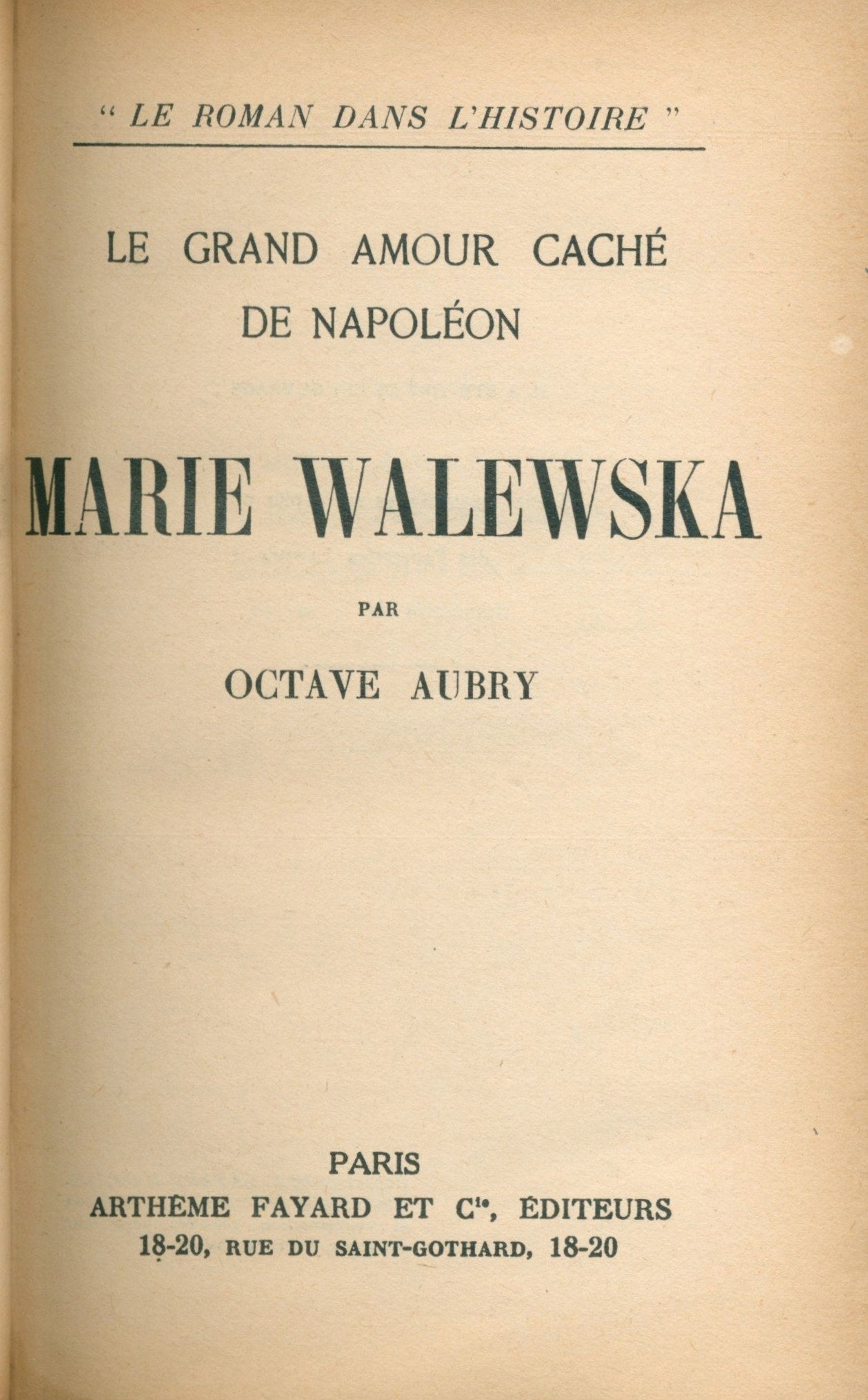 Marie Walewska, Aubry Octave [oprawa]