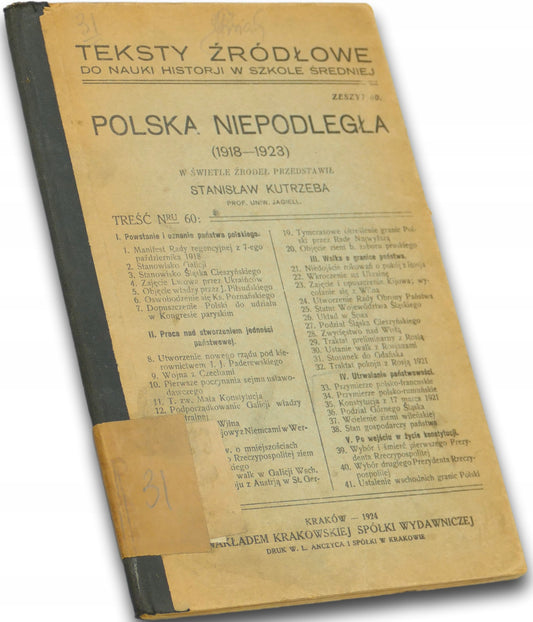 Polska niepodległa, Stanisław Kutrzeba [1924]