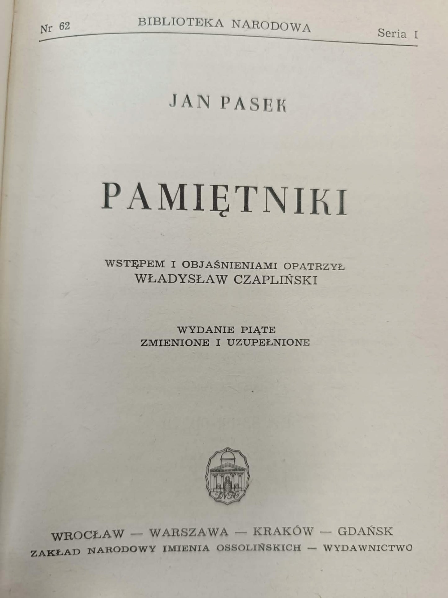 Biblioteka Narodowa, zestaw 24 książek [Niemcewicz, Gall, Pasek, Słowacki]