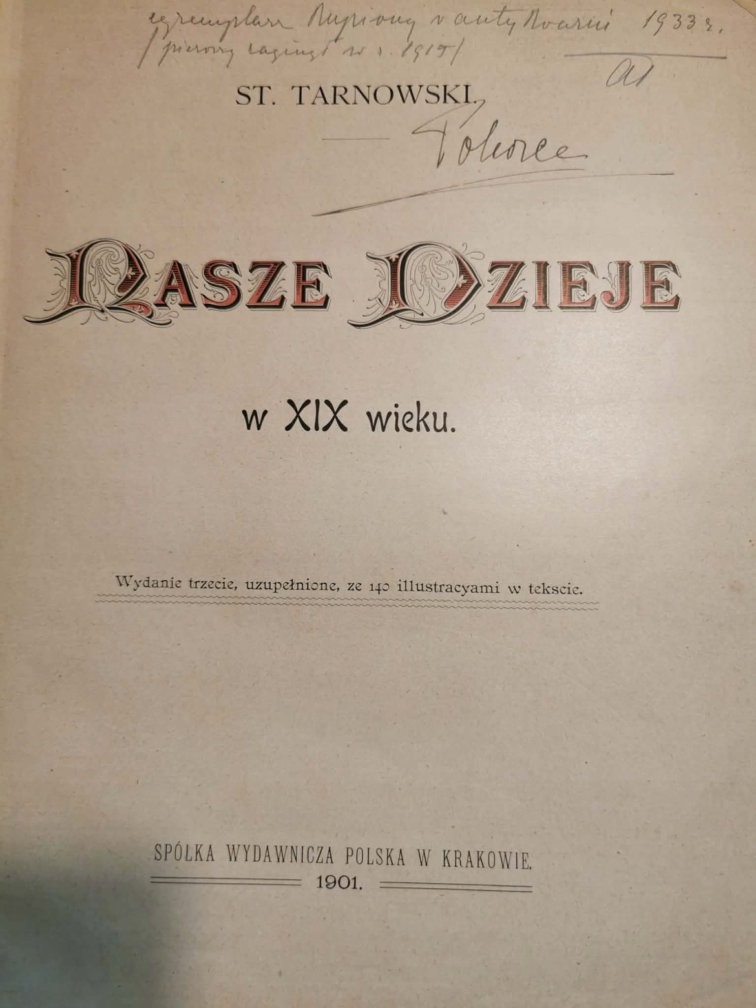 Nasze Dzieje w XIX wieku, St. Tarnowski [1901]