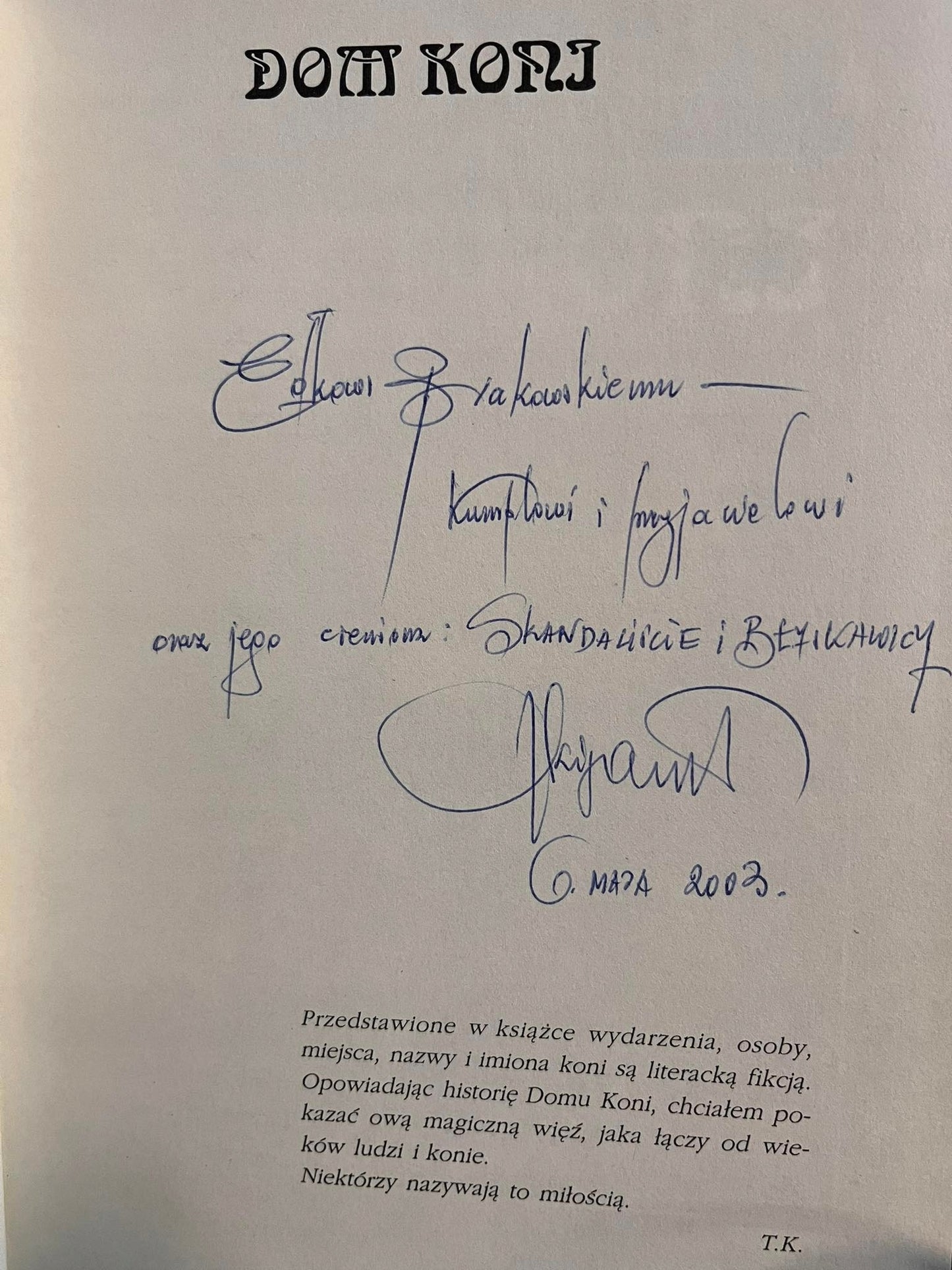 Dom koni - Tadeusz Kijański Dedykacja!