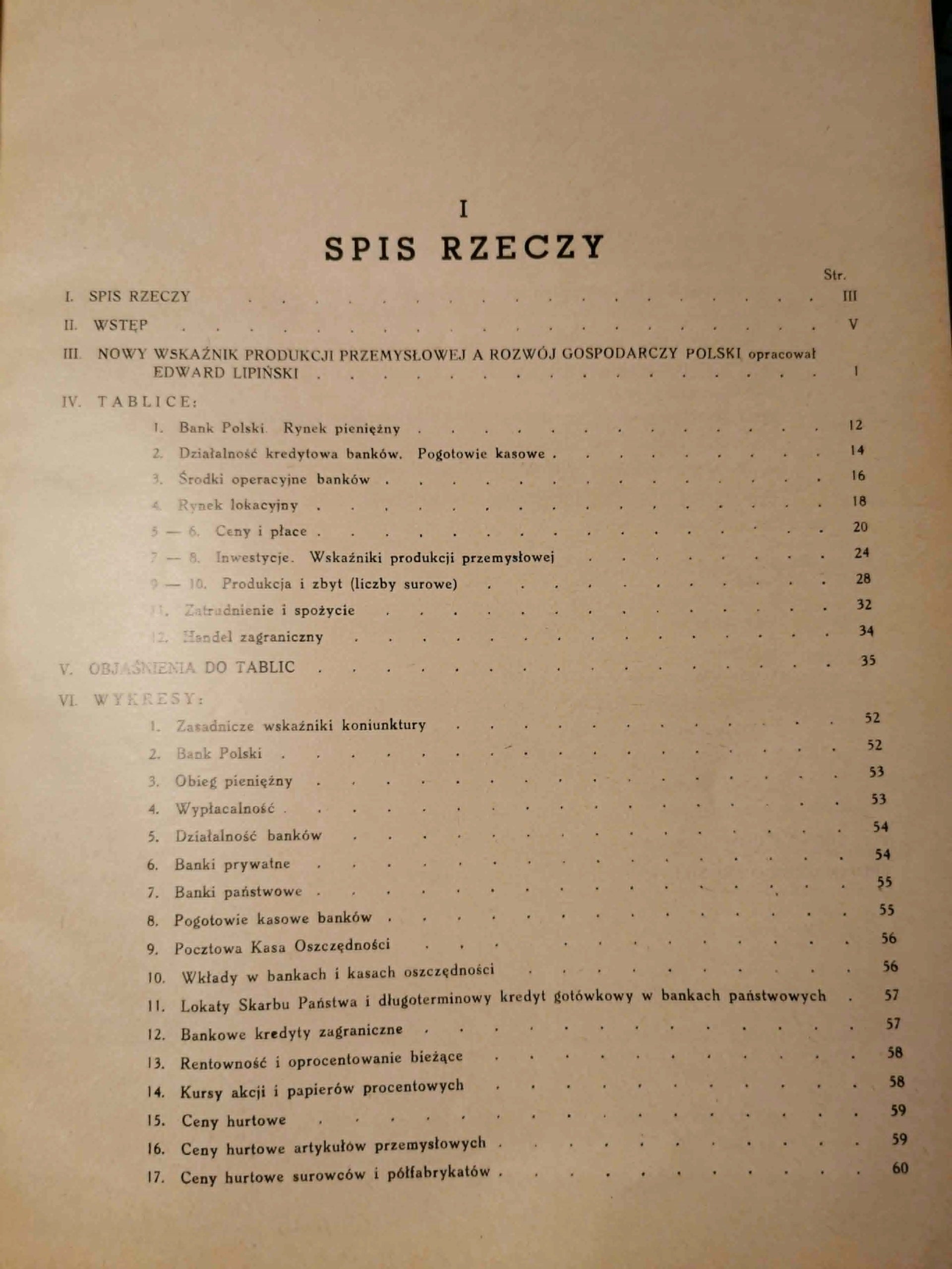 Koniunktura gospodarcza Polski, E. Lipiński [Warszawa 1939]