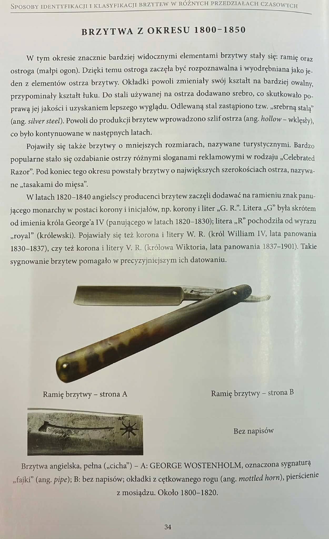 Lech Kubecki Brzytwa Fryzjerska XVIII - XX w. Rodzaje, modele, producenci