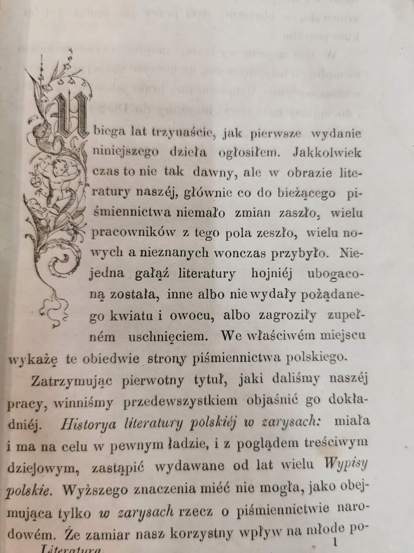 Historia literatury polskiej t. I-II, K. Wł. Wójcickiego [1859]