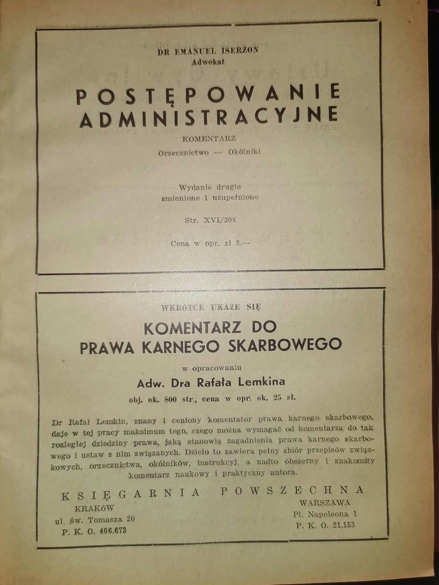 Orzecznictwo Sądów Najwyższych [Warszawa 1937] [PRAWO PRZEDWOJENNE]