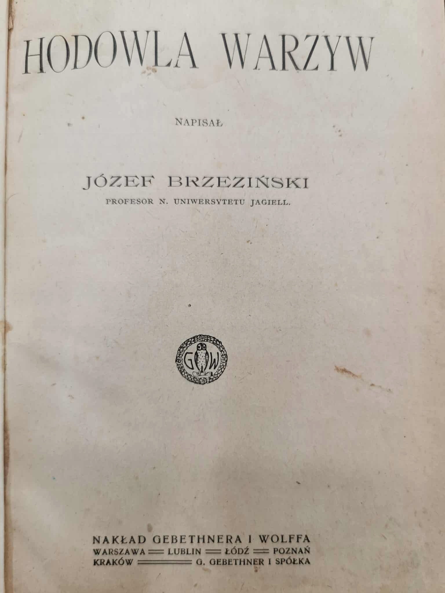 Hodowla warzyw, Józef Brzeziński [Kraków 1929]