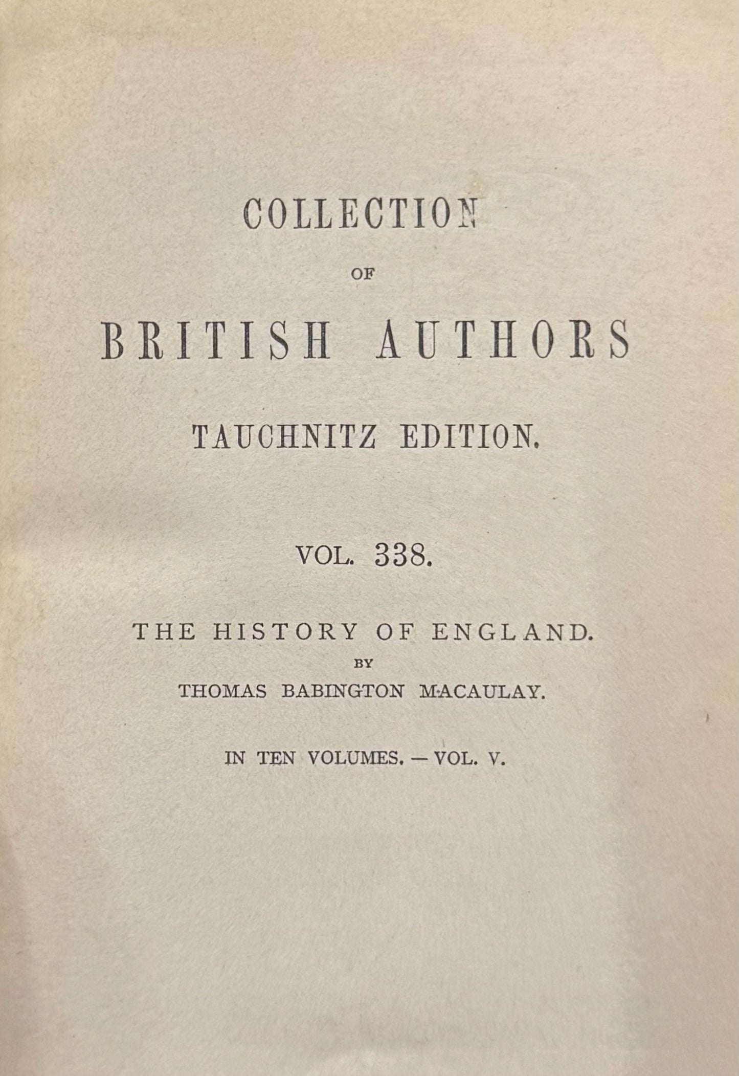 The history of England vol. 5 Thomas Babington Macaulay [1855]