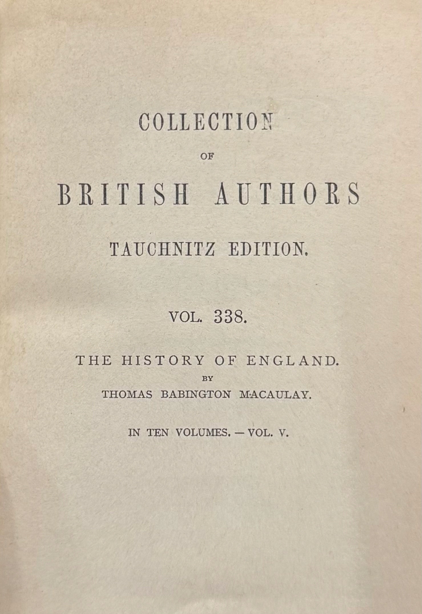 The history of England vol. 5 Thomas Babington Macaulay [1855]