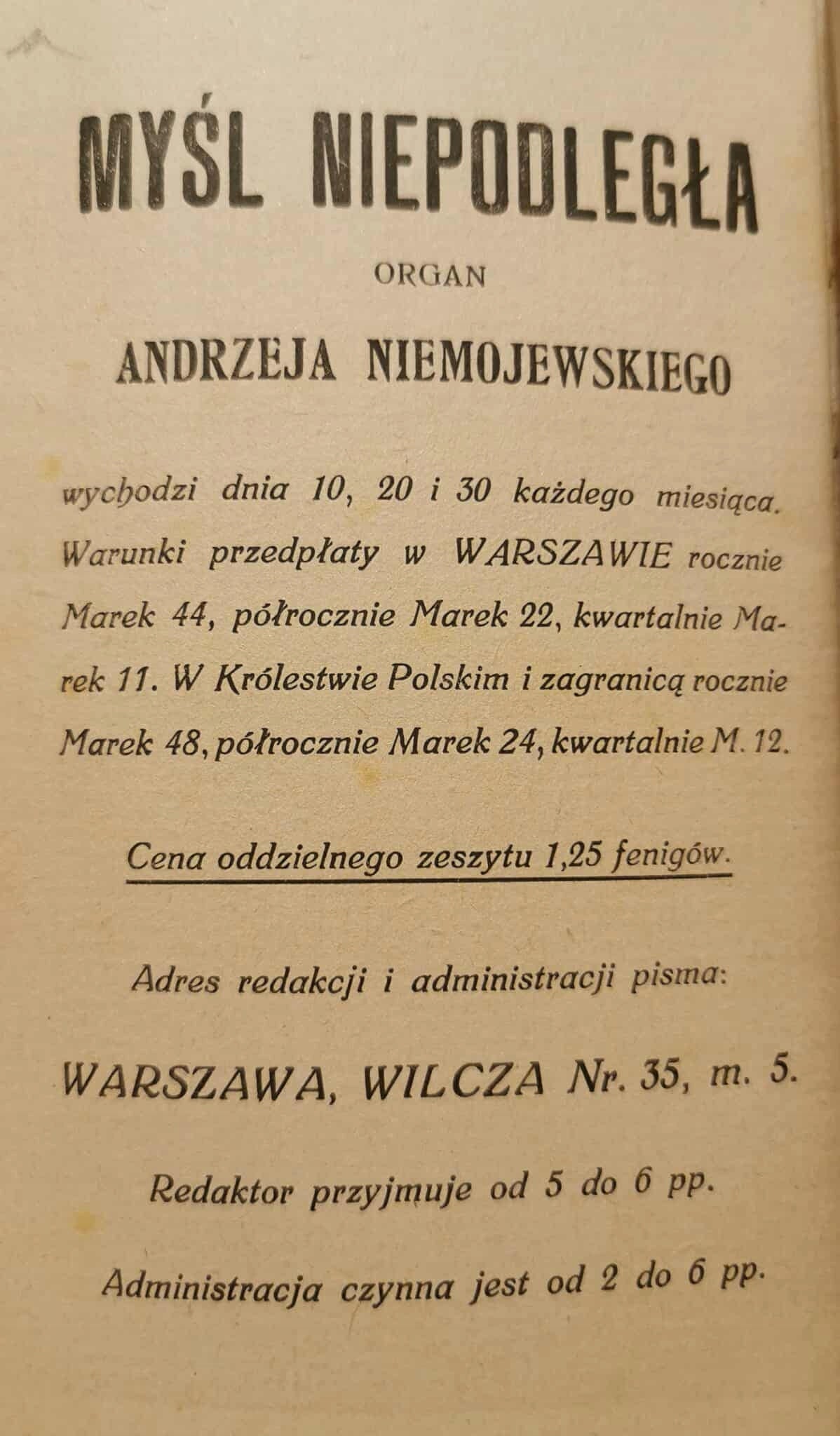 Mowa A. Niemojewskiego o wielkiej tradycji Rzeczypospolitej Polskiej [1918]