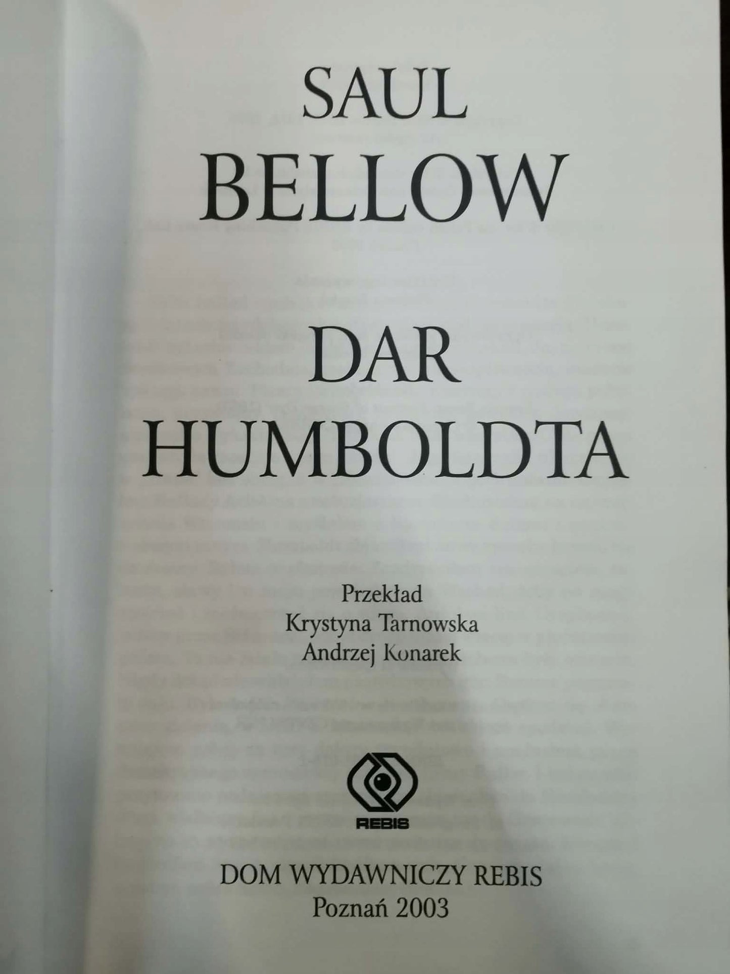 DAR HUMBOLDTA, Saul Bellow