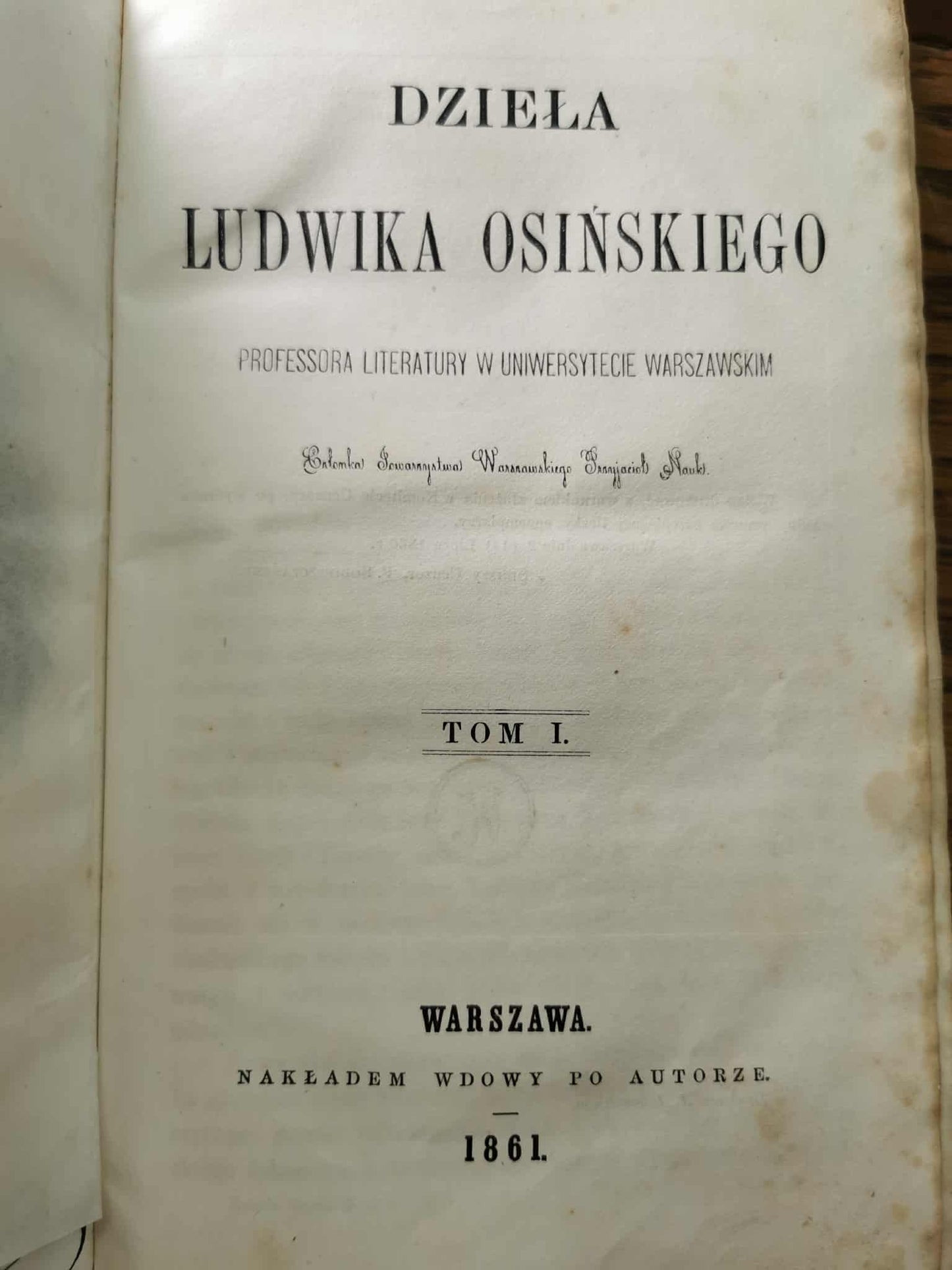 Dzieła Ludwika Osińskiego t. I-IV [Warszawa 1861]