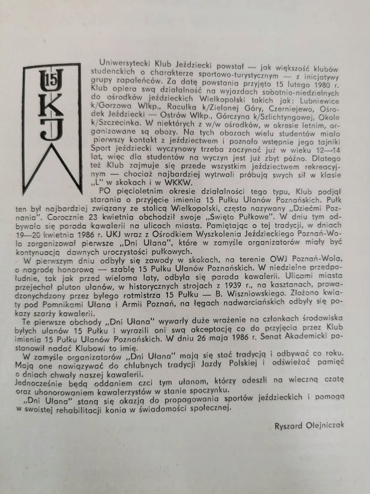 Dni Ułana '87 [katalog wydarzenia]