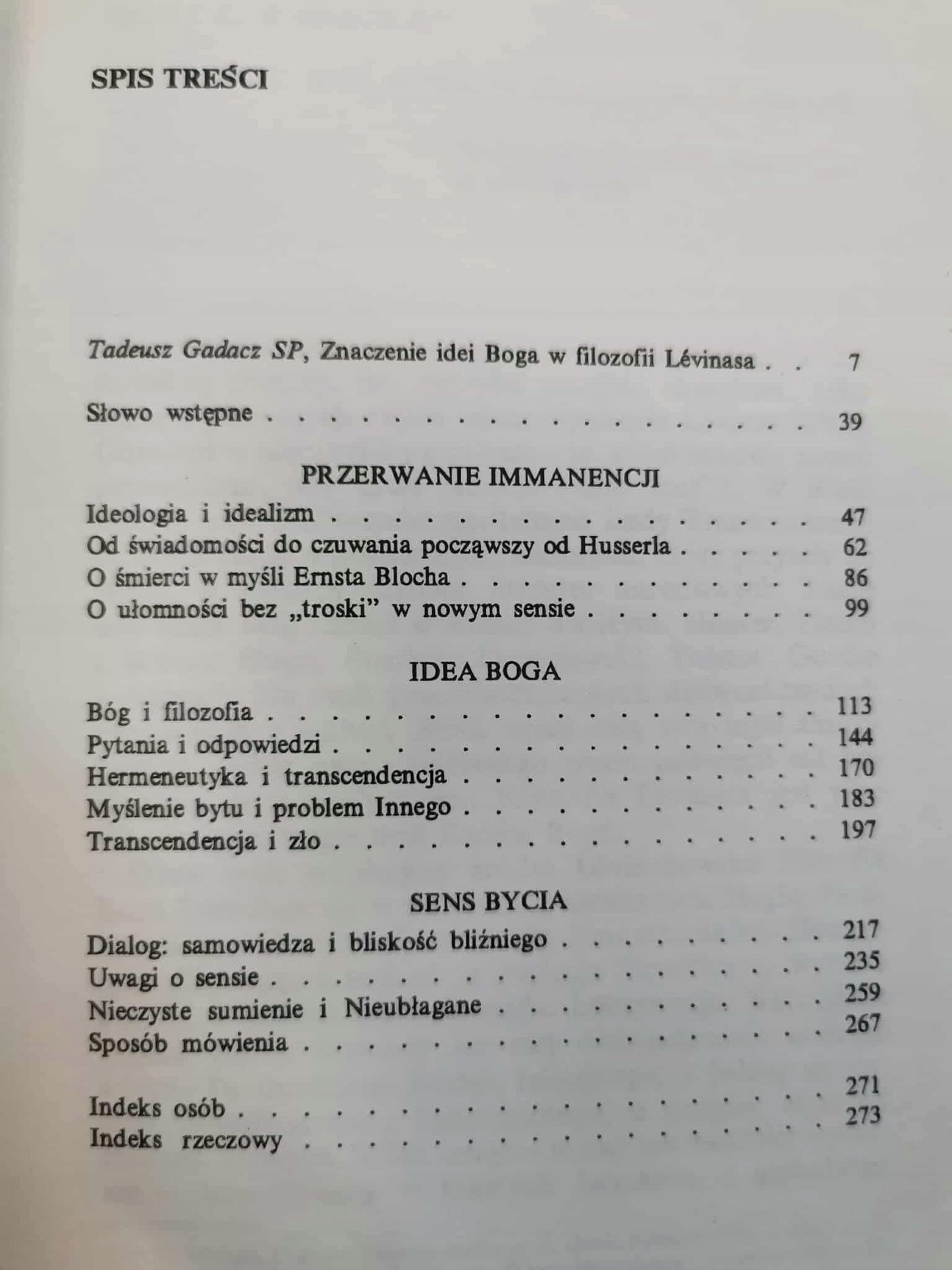 O Bogu, który nawiedza myśl, Emmanuel Lévinas