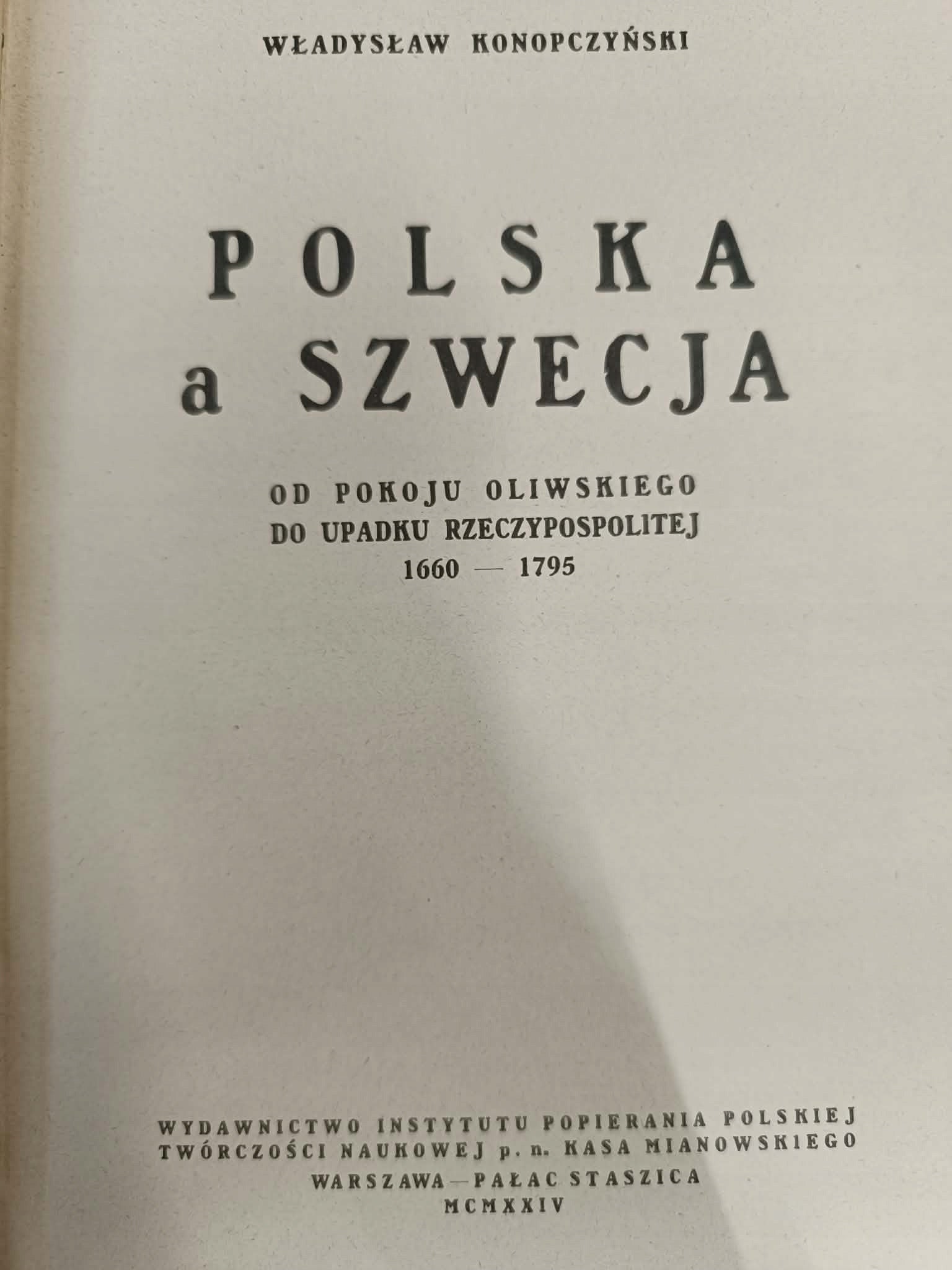 Władysław Konopczyński, Polska a Szwecja