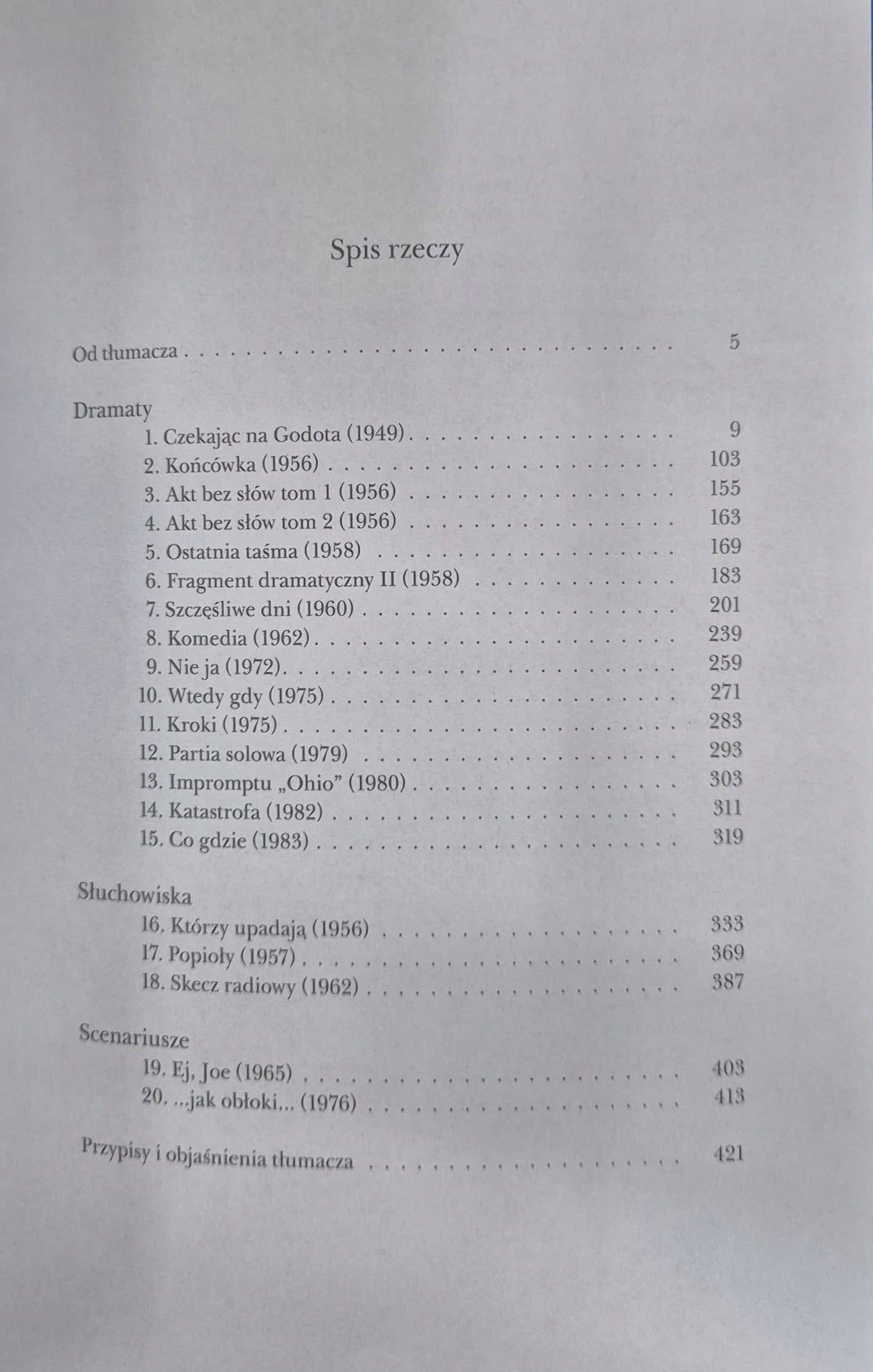 Utwory wybrane w przekładzie Antoniego Libery Samuel Beckett [KOMPLET]u