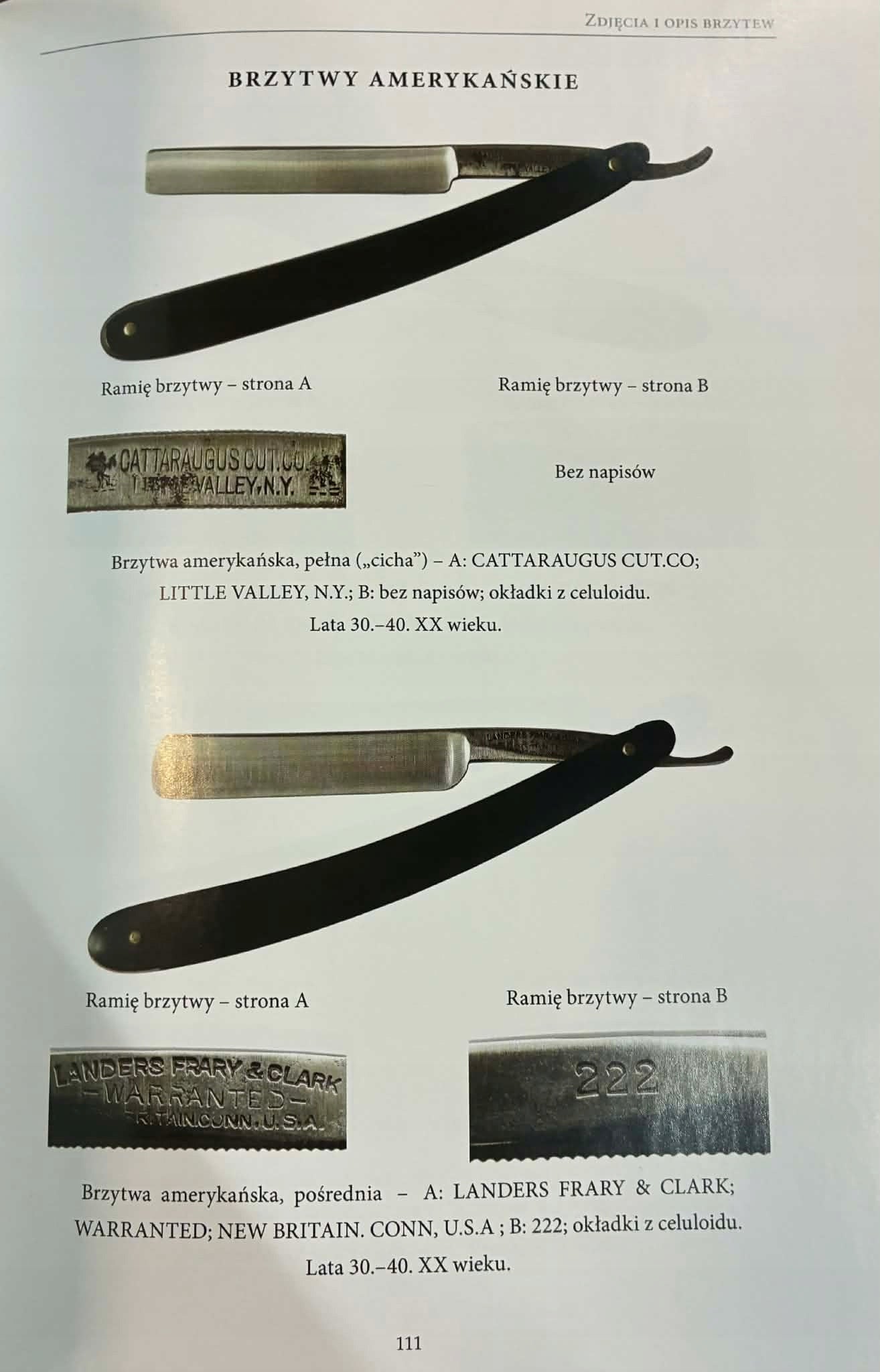 Lech Kubecki Brzytwa Fryzjerska XVIII - XX w. Rodzaje, modele, producenci