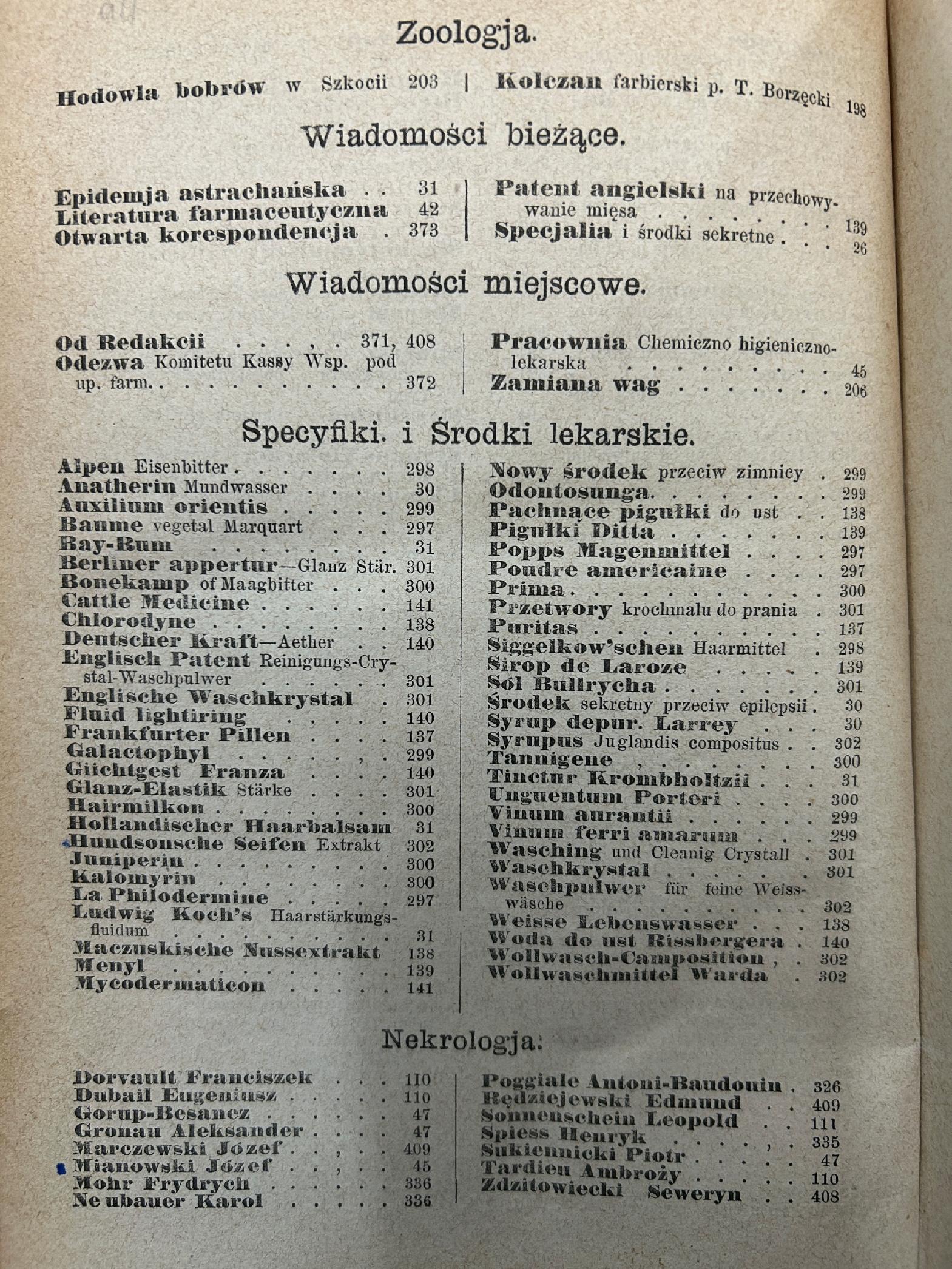 Wiadomości farmaceutyczne pod redakcją Jana Mrozowskiego Tom VI [1880 r.]