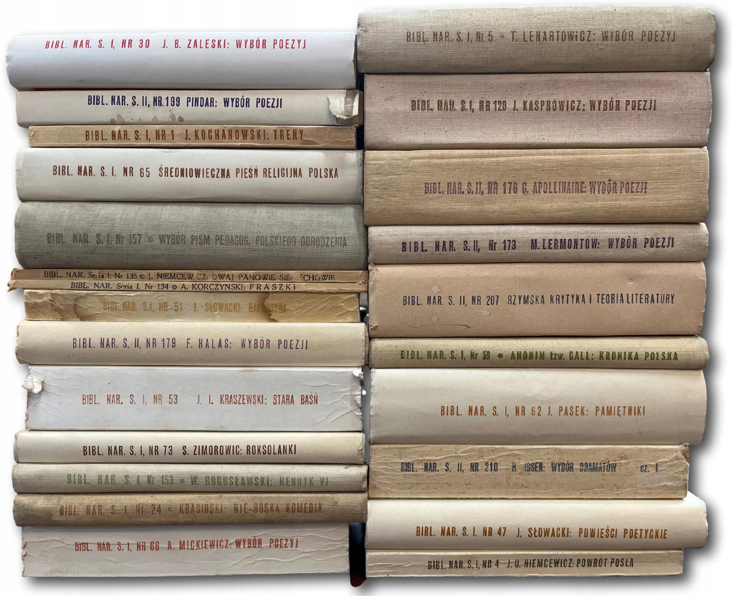 Biblioteka Narodowa, zestaw 24 książek [Niemcewicz, Gall, Pasek, Słowacki]