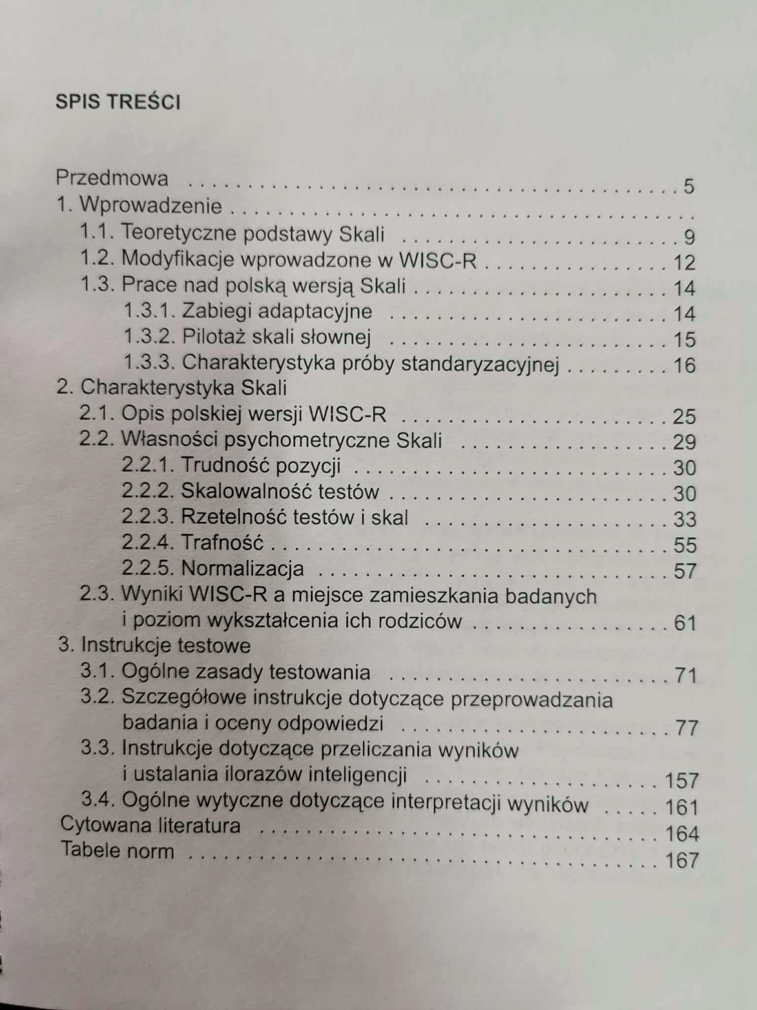 Skala inteligencji D. Wechslera dla dzieci, Podręcznik