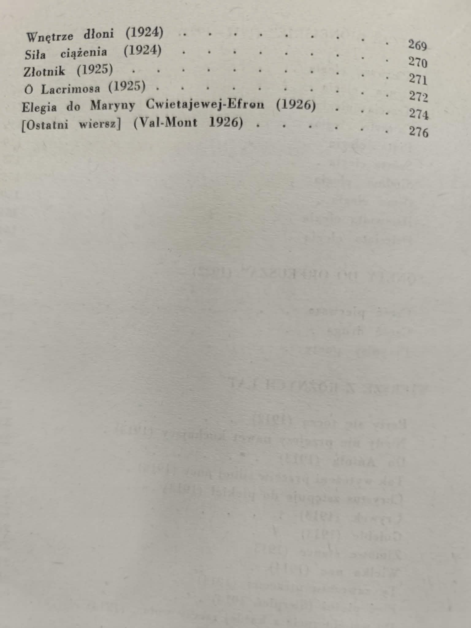 Rainer Maria Rilke, Wybór poezji, tł. Mieczysław Jastrun