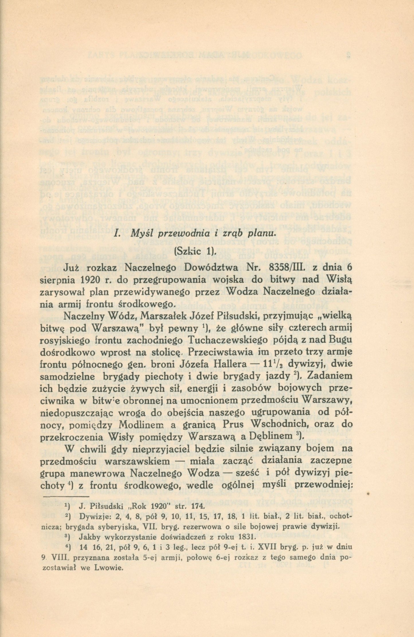 Borkiewicz Zarys planu manewru frontu środkowego [1930]