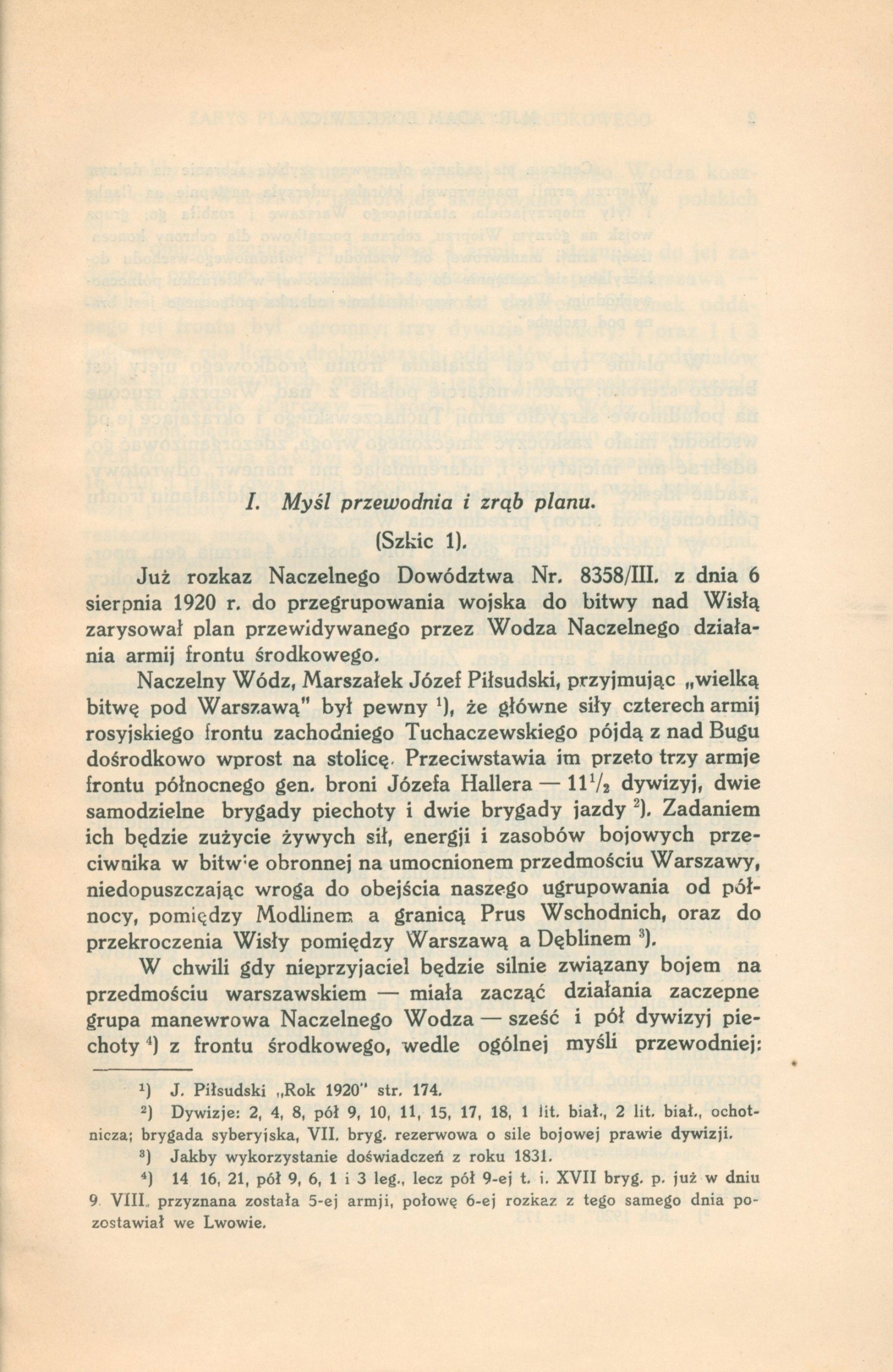 Borkiewicz Zarys planu manewru frontu środkowego [1930]
