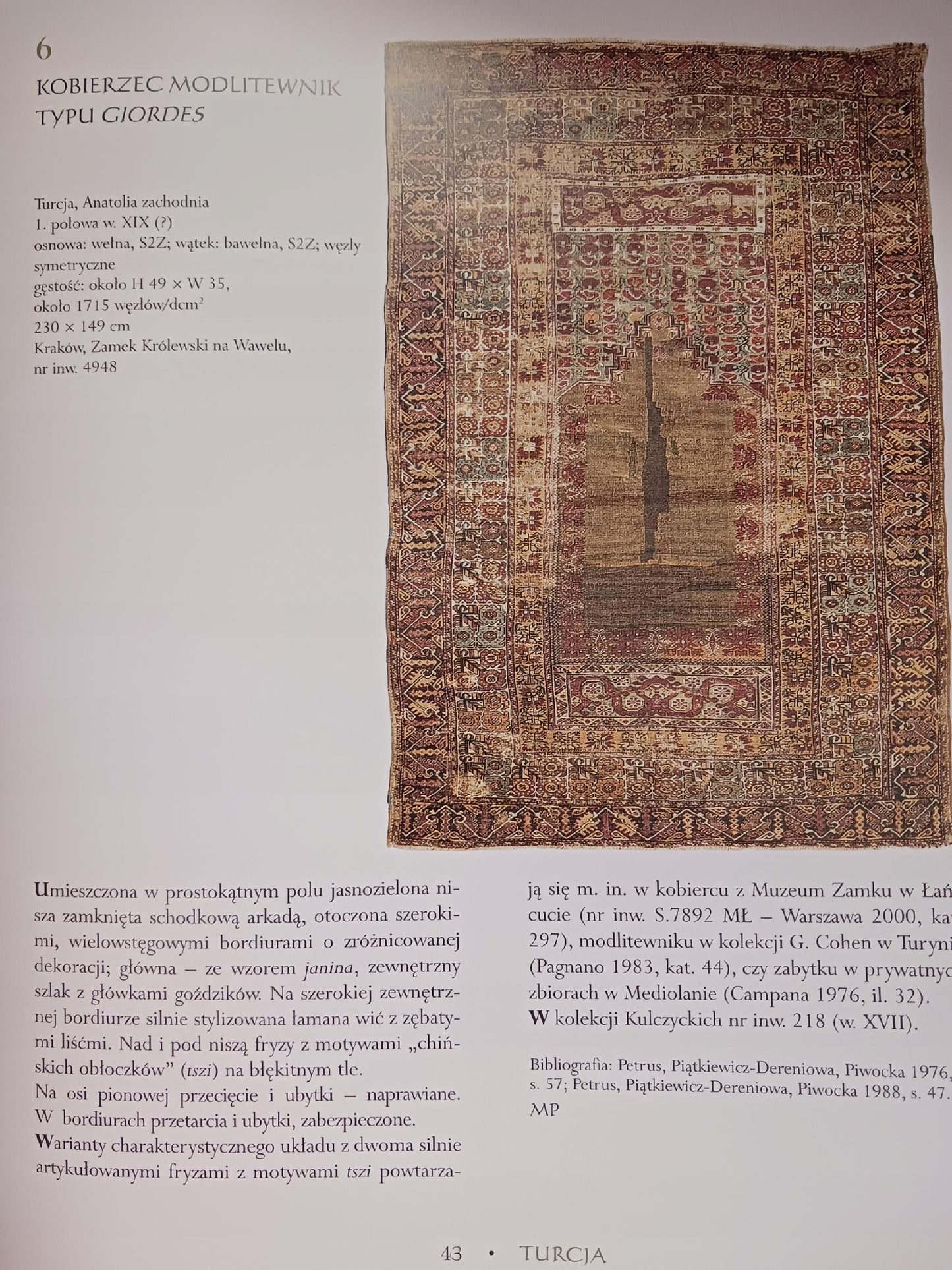 Kobierce i tkaniny wschodnie z kolekcji Kulczyckich, katalog wystawy 2006