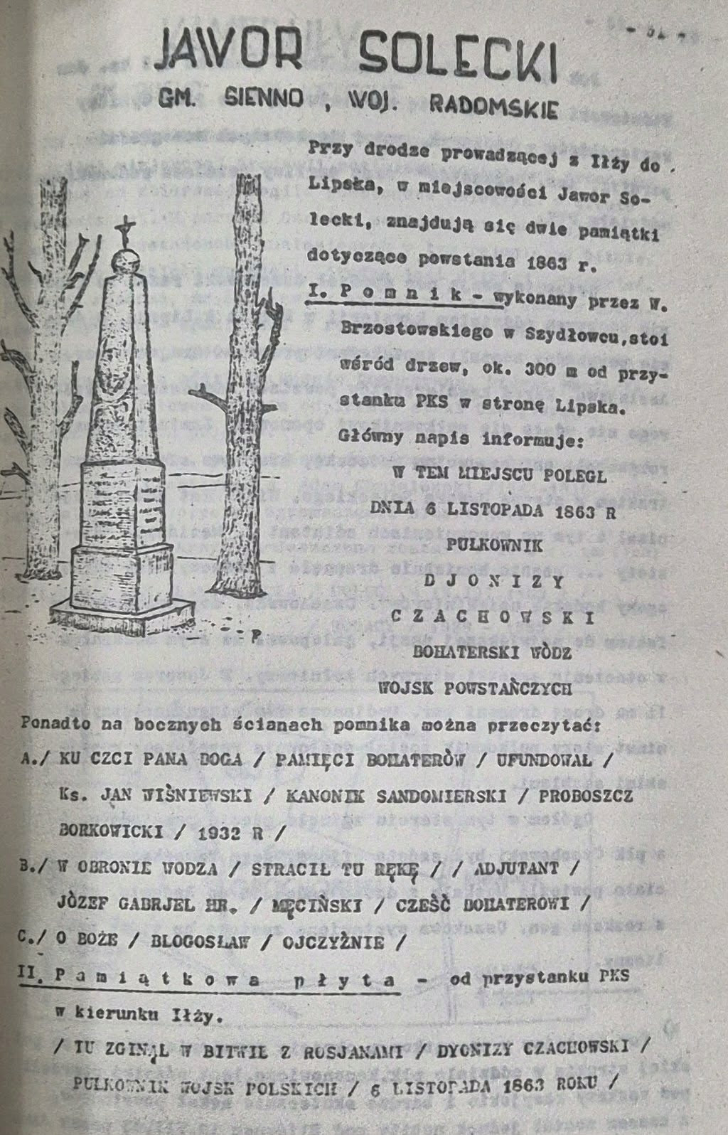 W hołdzie przeszłości. Z tradycji Powstania Styczniowego na Kielecczyźnie