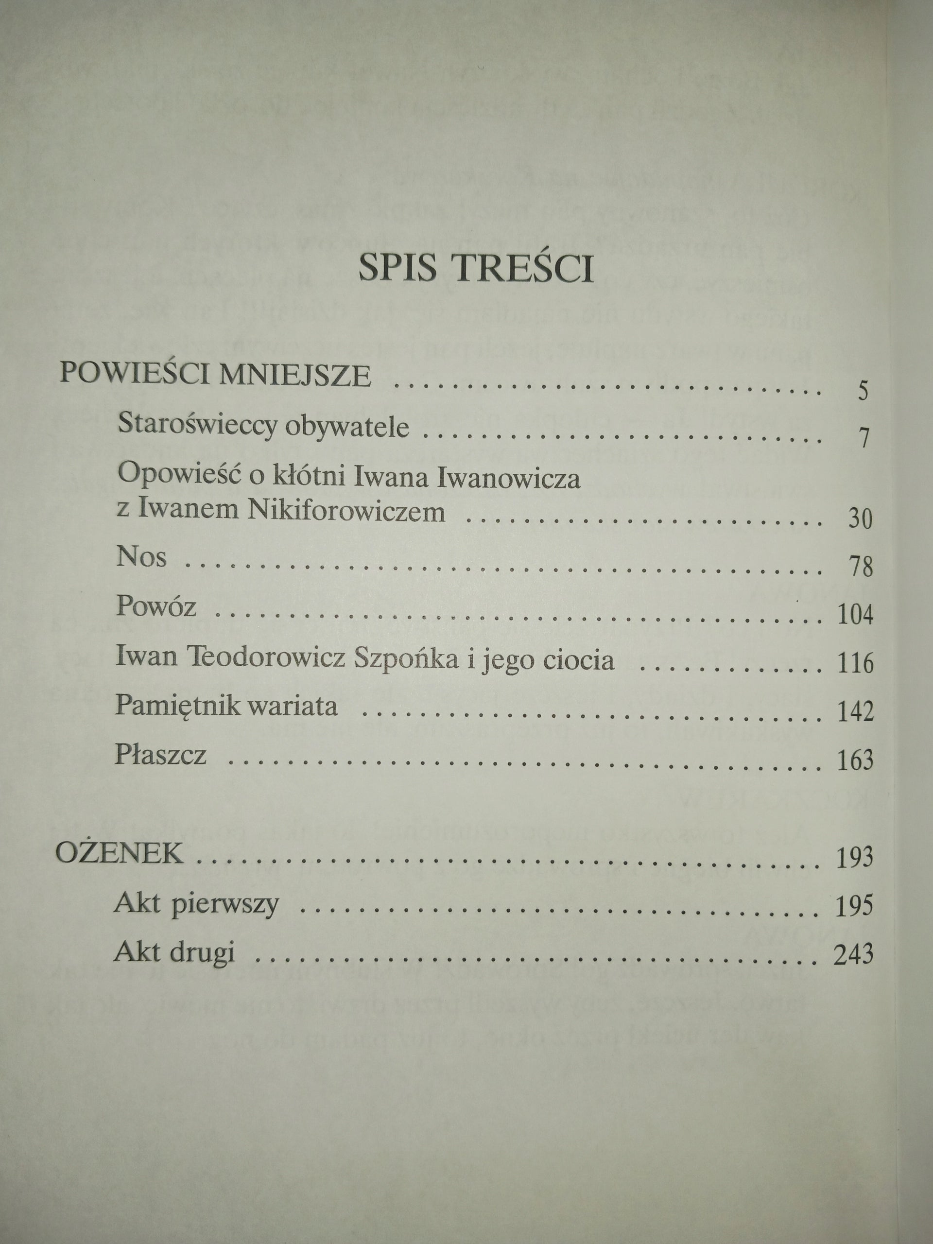 Powieści Mniejsze, Ożenek Mikołaj Gogol