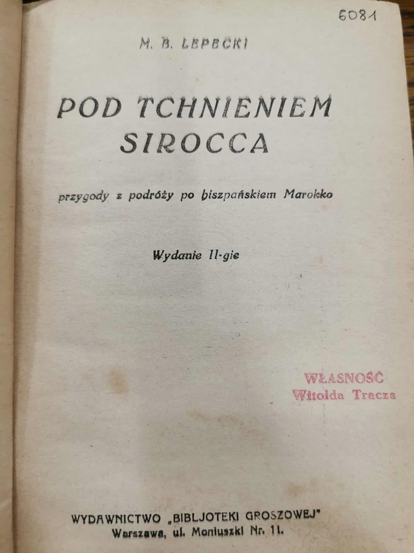 Pod tchnieniem Sirocca, M. B. Lepecki [1928]