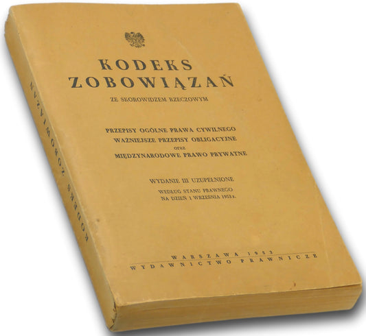 Kodeks zobowiązań ze skorowidzem rzeczowym [Warszawa 1953]