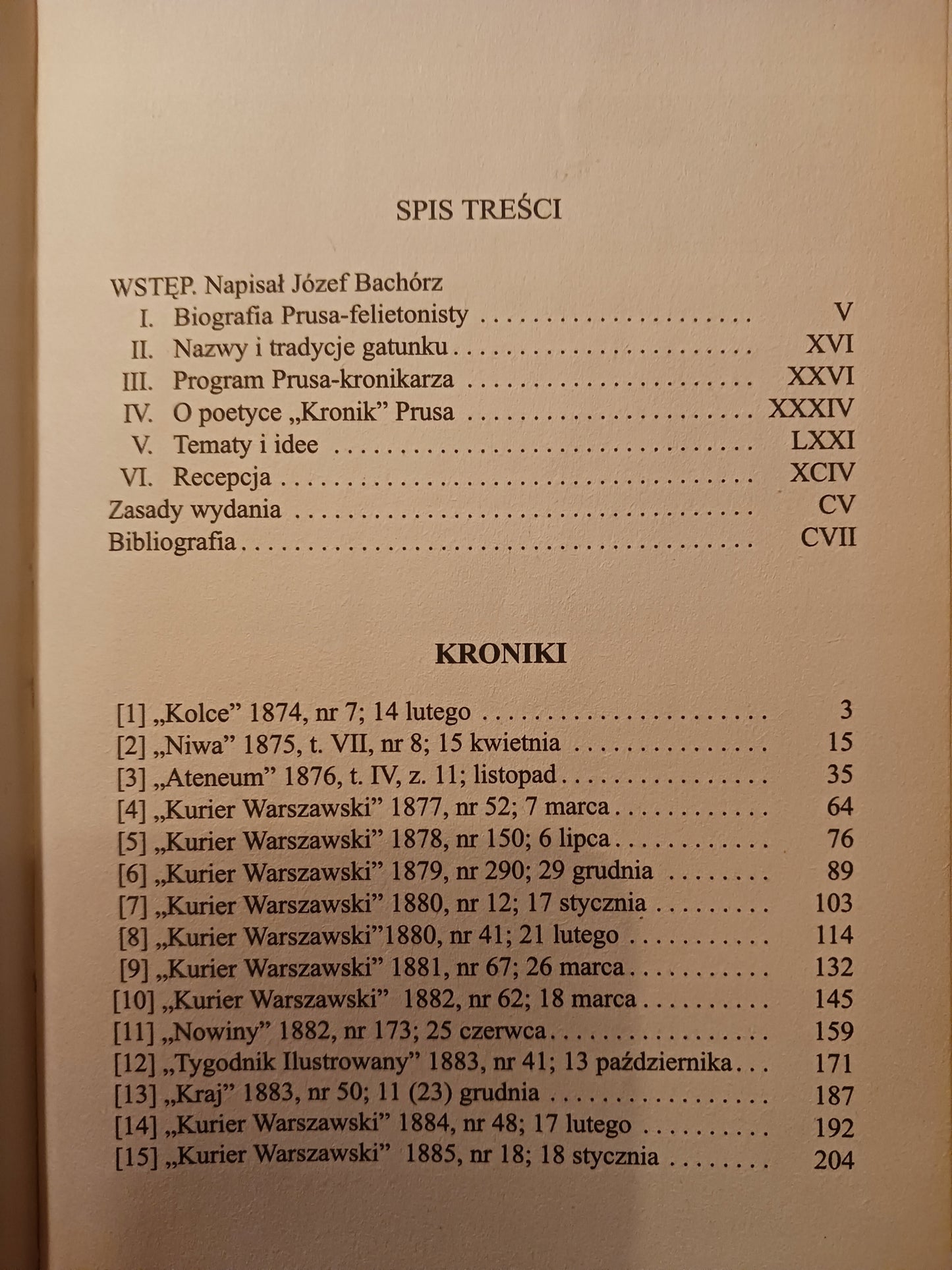 Bolesław Prus Kroniki Tom I i II opracowanie Józef Bachórz