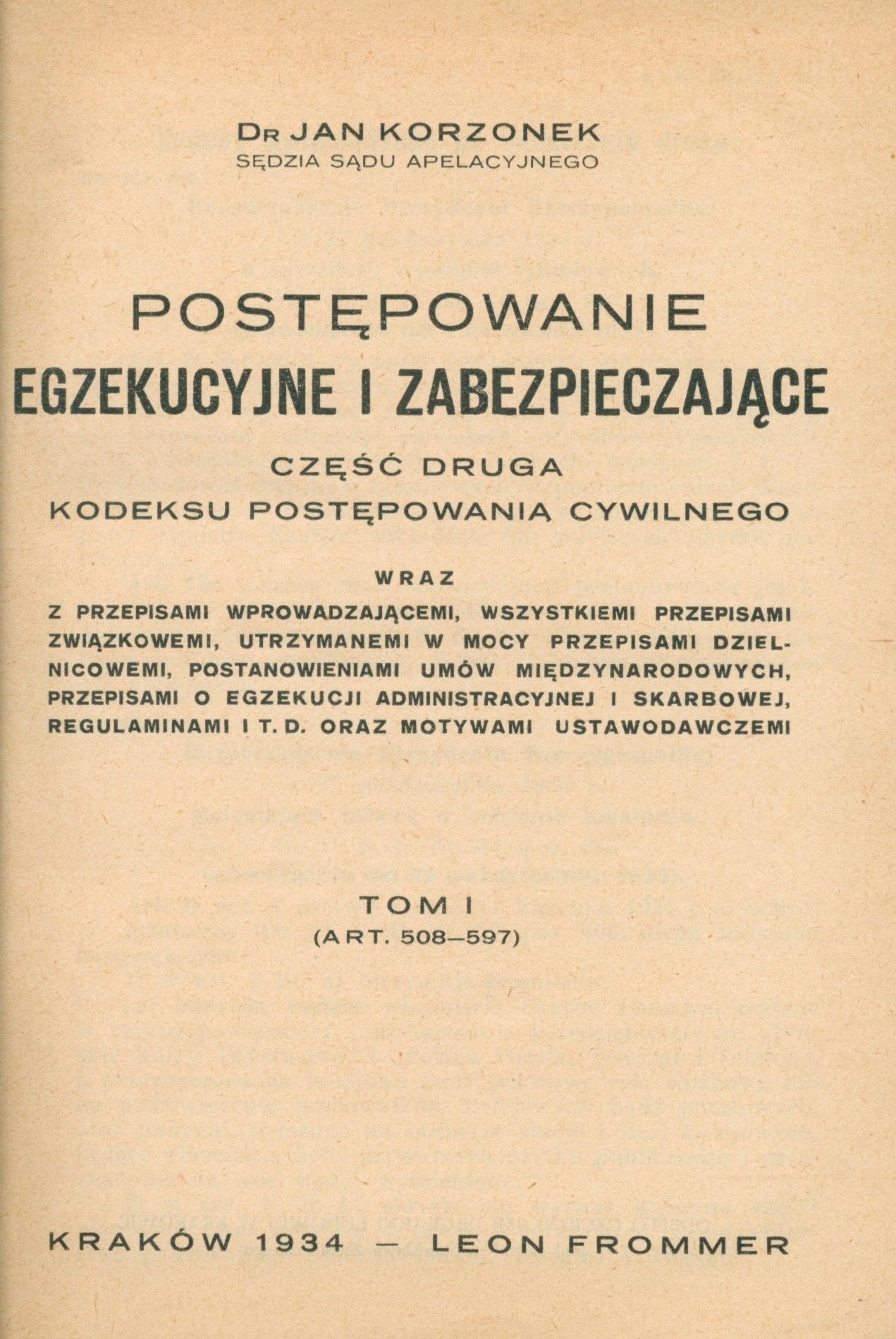 Postępowanie egzekucyjne i zabezpieczające, część II (komplet), J. Korzonek