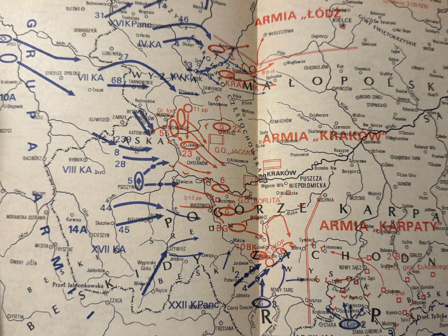 Armia „Kraków” 1939 Mapy Władysław Steblik [1975 r.]