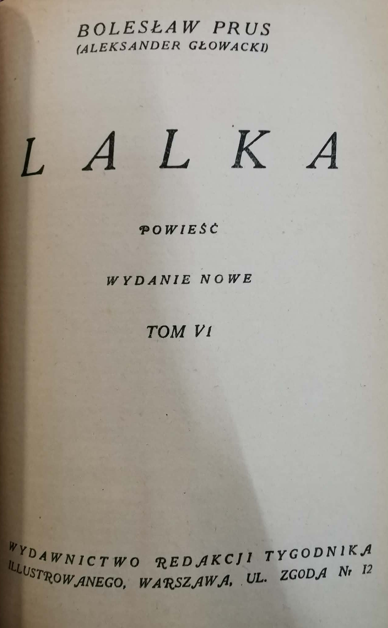 Lalka t. I-II, Bolesław Prus [KOMPLET][wyd. przedwojenne w oprawie art.]