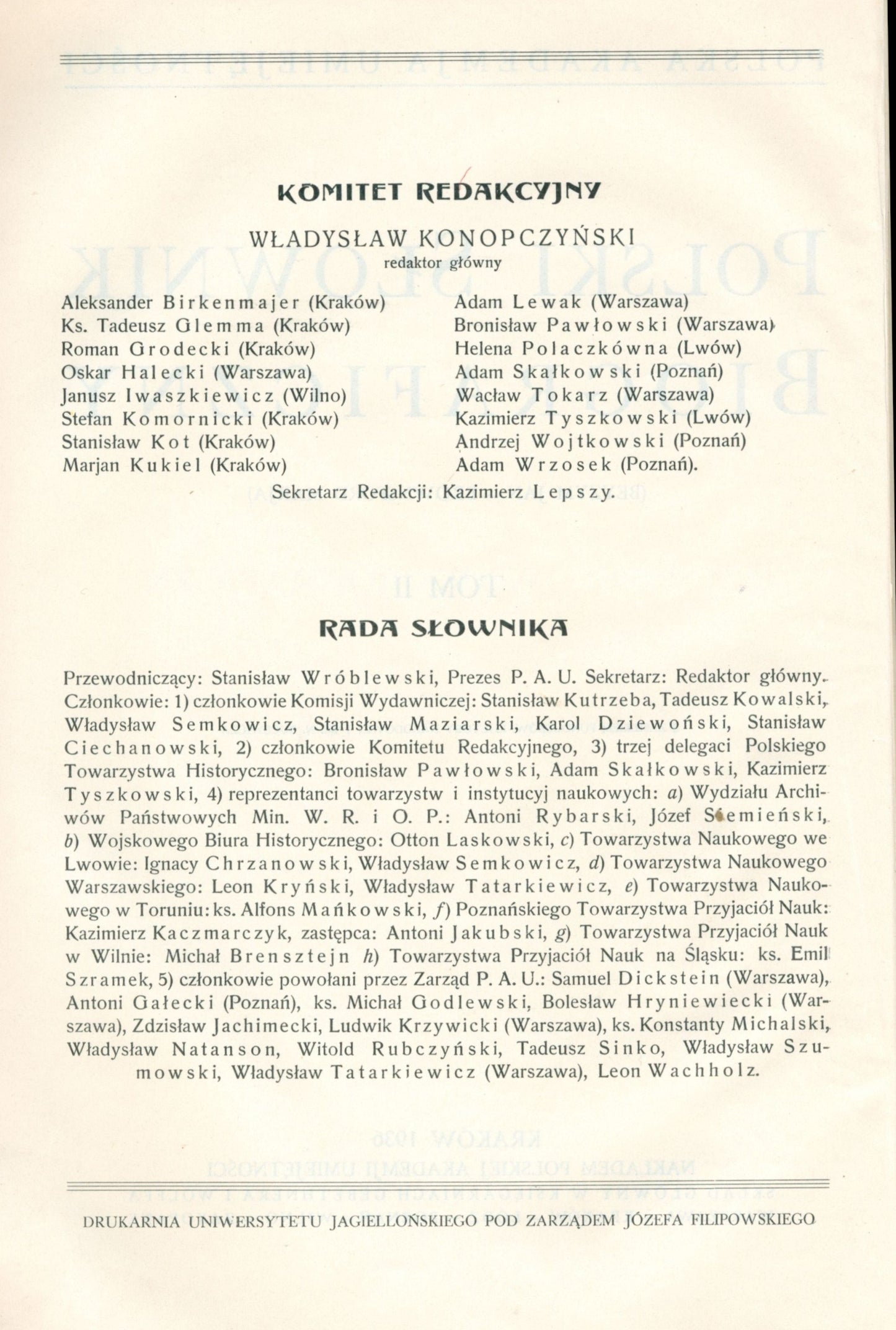 Polski Słownik Biograficzny, t. I - VI [Warszawa 1935 -1948]