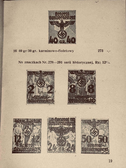 Znaczki Generalnego Gubernatorstwa i polskie W oprac. St. Miksteina [1944]