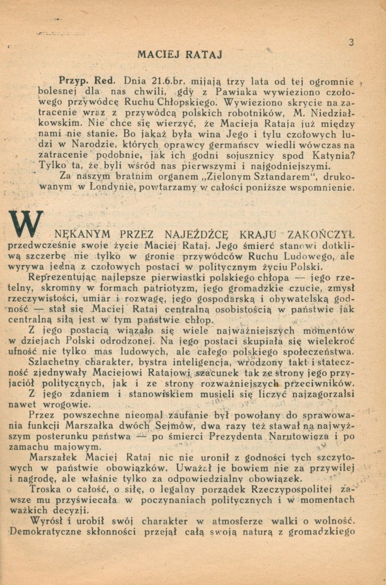 Polska Ludowa. Stronnictwo Ludowe „Roch” [sprawa Katynia]