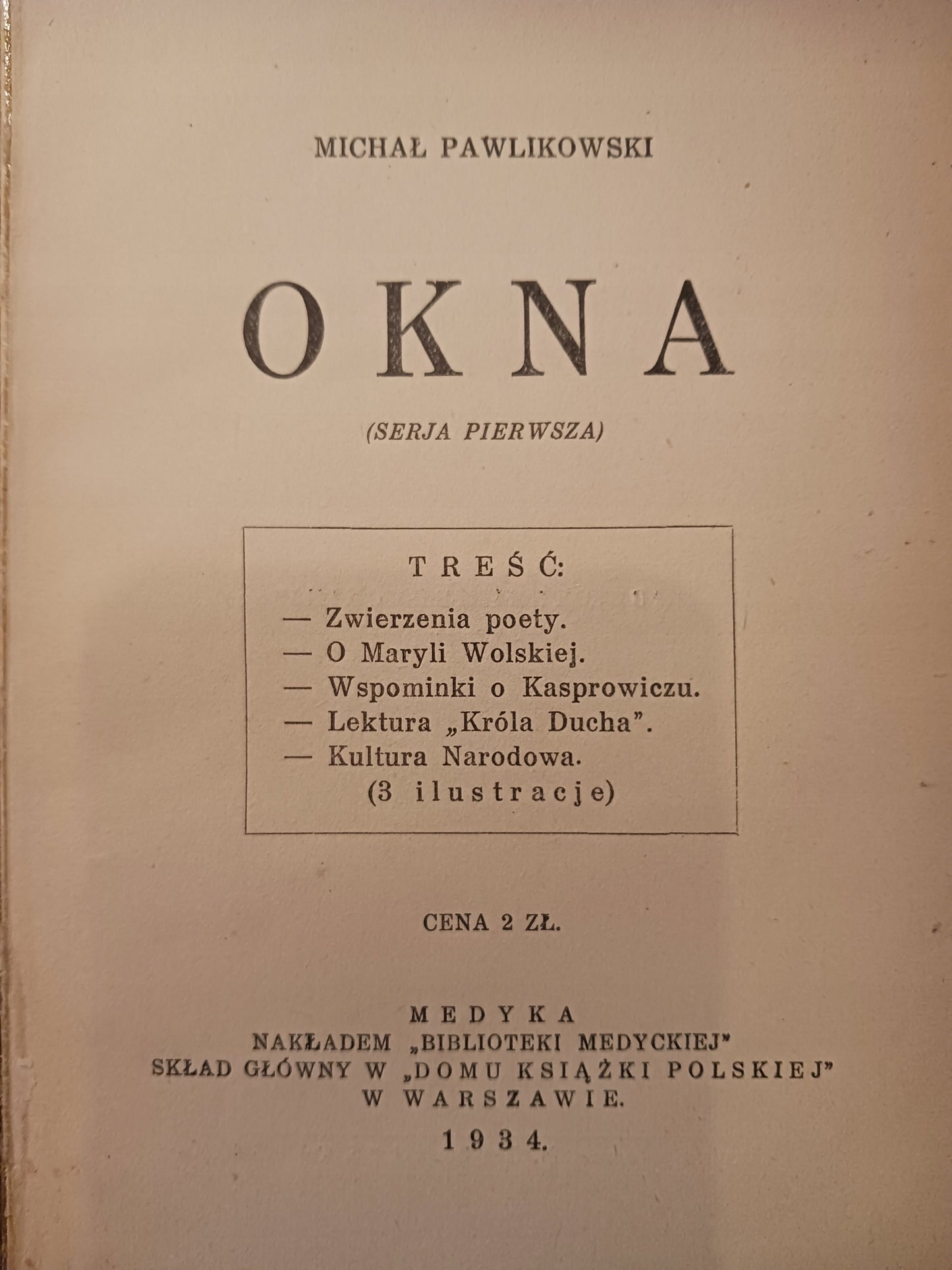 Okna Michał Pawlikowski [przedwojenne Tatry][wydanie z roku 1934]
