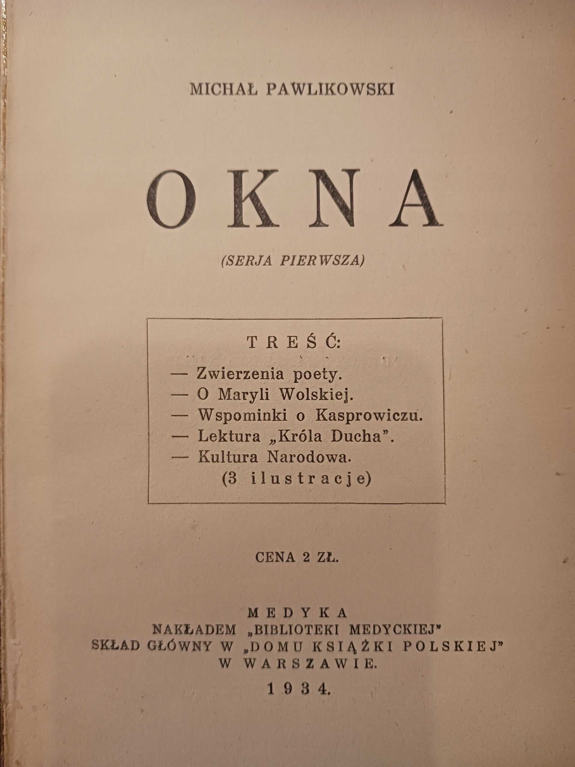 Okna Michał Pawlikowski [przedwojenne Tatry][wydanie z roku 1934]